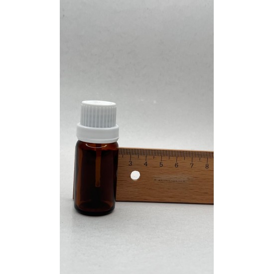 10 ml Kahverengi (Amber) Cam Şişe Beyaz Fırçalı Kapaklı