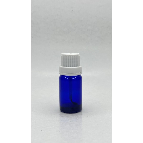 10 ml Mavi (Kobalt) Cam Şişe Beyaz Fırçalı Kapaklı