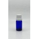 10 ml Mavi (Kobalt) Cam Şişe Beyaz Fırçalı Kapaklı