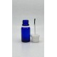 10 ml Mavi (Kobalt) Cam Şişe Beyaz Fırçalı Kapaklı