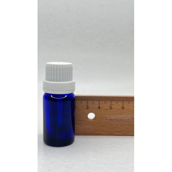 10 ml Mavi (Kobalt) Cam Şişe Beyaz Fırçalı Kapaklı