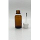20 ml Kahverengi (Amber) Cam Şişe Siyah Fırçalı Kapaklı