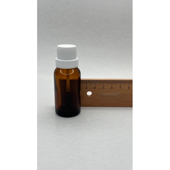20 ml Kahverengi (Amber) Cam Şişe Siyah Fırçalı Kapaklı