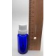 20 ml Mavi (Kobalt) Cam Şişe Beyaz Fırçalı Kapaklı