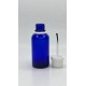 30 ml Mavi (Kobalt) Cam Şişe Beyaz Fırçalı Kapaklı