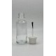 30 ml Şeffaf Cam Şişe Beyaz Fırçalı Kapaklı