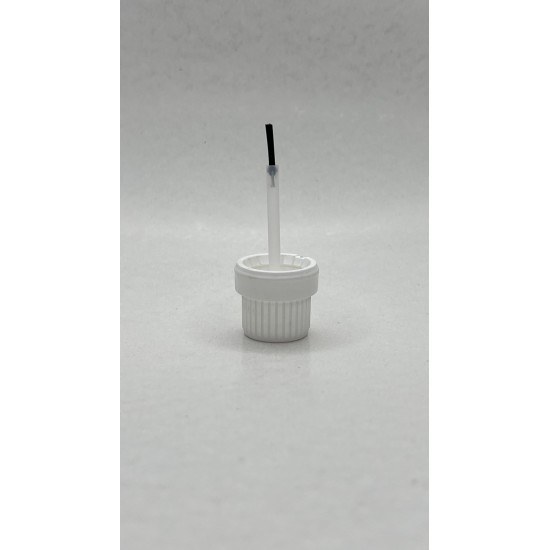 30 ml Şeffaf Cam Şişe Beyaz Fırçalı Kapaklı