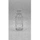 30 ml Şeffaf Cam Şişe Beyaz Fırçalı Kapaklı