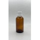 50 ml Kahverengi (Amber) Cam Şişe Beyaz Fırçalı Kapaklı