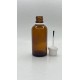 50 ml Kahverengi (Amber) Cam Şişe Beyaz Fırçalı Kapaklı