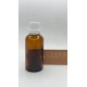 50 ml Kahverengi (Amber) Cam Şişe Beyaz Fırçalı Kapaklı