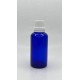 50 ml Mavi (Kobalt) Cam Şişe Beyaz Fırçalı Kapaklı