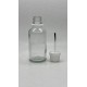 50 ml Şeffaf Cam Şişe Beyaz Fırçalı Kapaklı