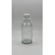 50 ml Şeffaf Cam Şişe Beyaz Fırçalı Kapaklı