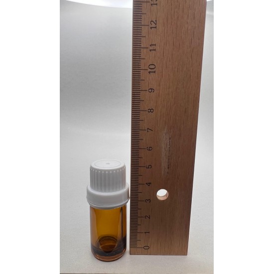5 ml Kahverengi (Amber) Cam Şişe Beyaz Fırçalı Kapaklı