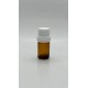 5 ml Kahverengi (Amber) Cam Şişe Beyaz Fırçalı Kapaklı