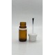 5 ml Kahverengi (Amber) Cam Şişe Beyaz Fırçalı Kapaklı