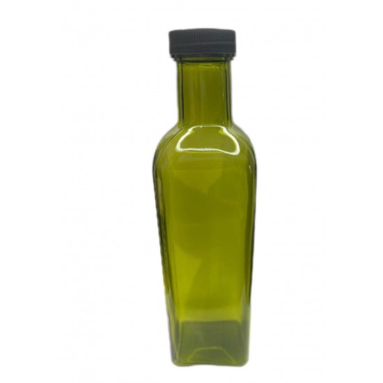 1000 ml (1 Litre) Yeşil Maraska Cam Zeytinyağı Şişesi 31 Ağız Kapaklı