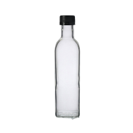 250 ml Şeffaf Dorika Cam Zeytinyağı Şişesi 31mm Ağız Kapaklı