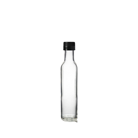 250 ml Şeffaf Maraska Cam Zeytinyağı Şişesi 31 Ağız Kapaklı