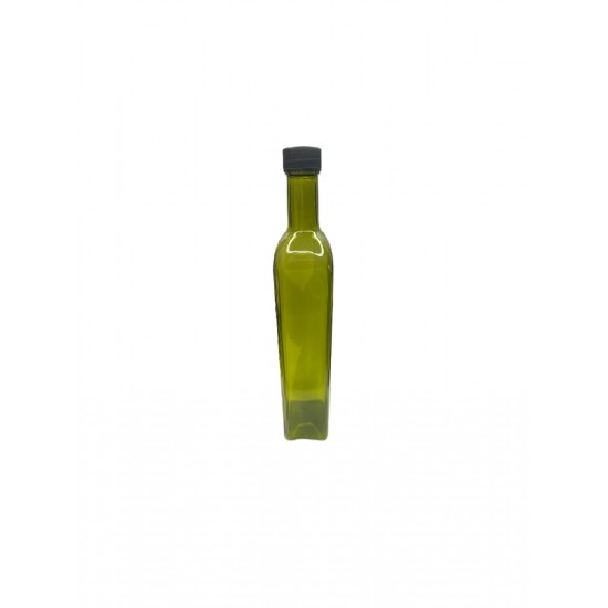 250 ml Yeşil Maraska Cam Zeytinyağı Şişesi 31 Ağız Kapaklı