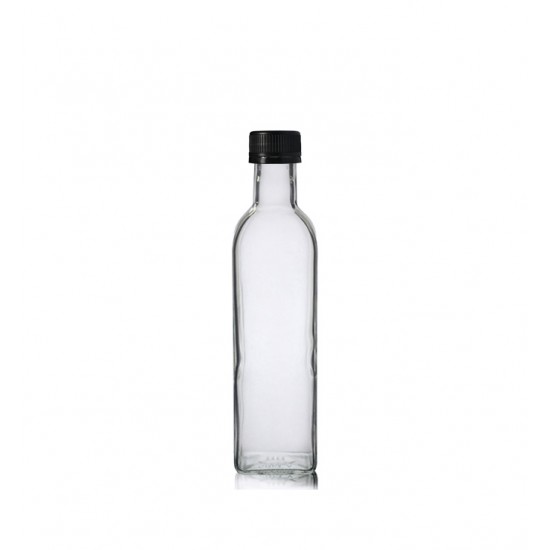 500 ml Şeffaf Maraska Cam Zeytinyağı Şişesi 31 Ağız Kapaklı