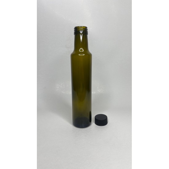 250 ml Yeşil Dorika Cam Zeytinyağı Şişesi 31mm Ağız Kapaklı