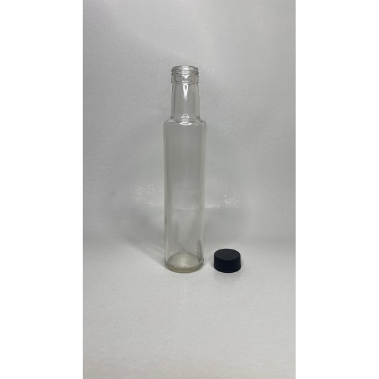 250 ml Şeffaf Dorika Cam Zeytinyağı Şişesi 31mm Ağız Kapaklı