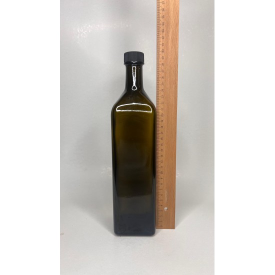 1000 ml (1 Litre) Yeşil Maraska Cam Zeytinyağı Şişesi 31 Ağız Kapaklı