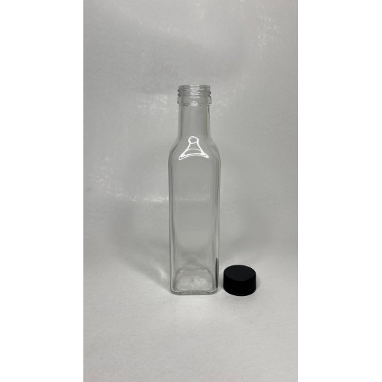 250 ml Şeffaf Maraska Cam Zeytinyağı Şişesi 31 Ağız Kapaklı