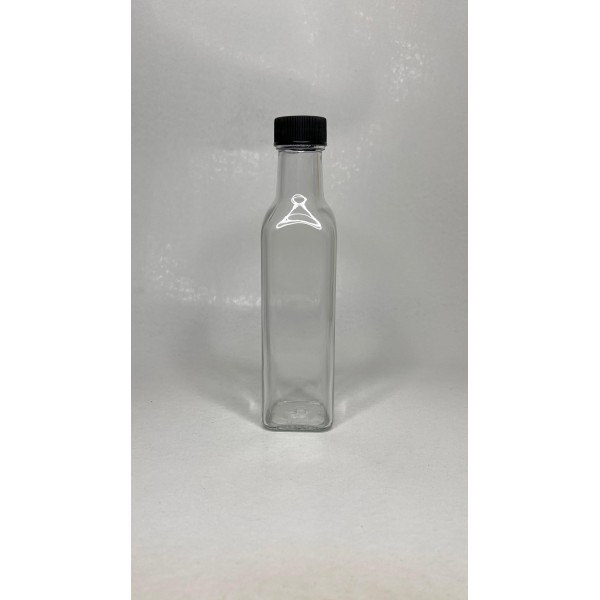 250 ml Şeffaf Maraska Cam Zeytinyağı Şişesi 31 Ağız Kapaklı