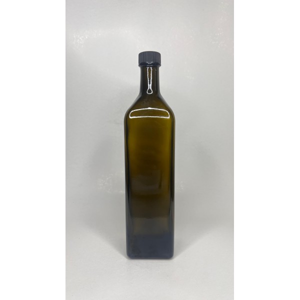 750 ml Yeşil Maraska Cam Zeytinyağı Şişesi 31 Ağız Kapaklı