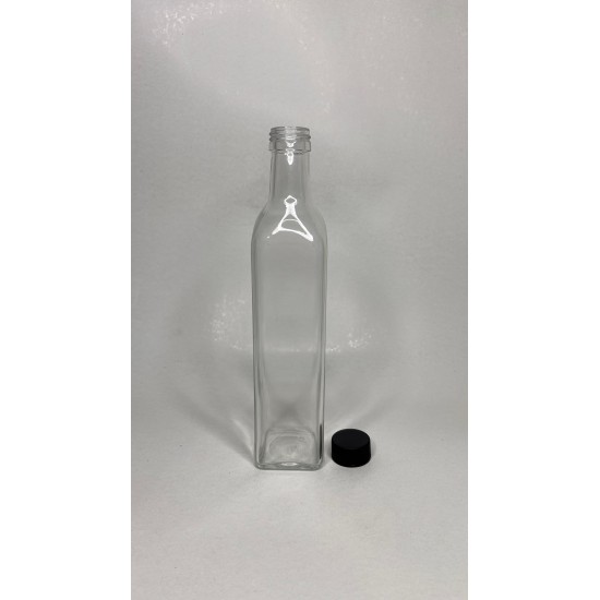 500 ml Şeffaf Maraska Cam Zeytinyağı Şişesi 31 Ağız Kapaklı