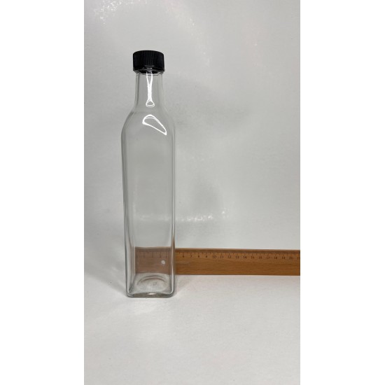 500 ml Şeffaf Maraska Cam Zeytinyağı Şişesi 31 Ağız Kapaklı