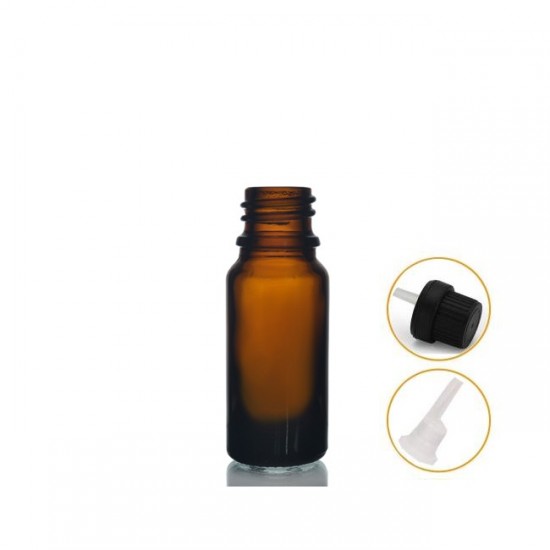10 ml Kahverengi İçten Damlalıklı Cam Şişe Siyah Kapak