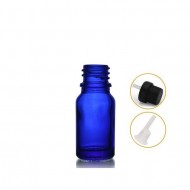 10 ml Mavi İçten Damlalıklı Cam Şişe Siyah Kapak