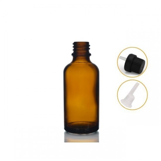 50ml kahverengi Şişe içten damlalıklı Siyah Renk