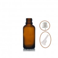 20 ml Kahverengi İçten Damlalıklı Cam Şişe Beyaz Kapak