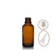 20 ml Kahverengi İçten Damlalıklı Cam Şişe Beyaz Kapak
