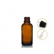 20 ml Kahverengi İçten Damlalıklı Cam Şişe Siyah Kapak