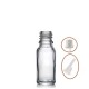 20 ml Şeffaf İçten Damlalıklı Cam Şişe Beyaz Kapak