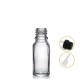 20 ml Şeffaf İçten Damlalıklı Cam Şişe Siyah Kapak