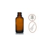 30 ml Kahverengi İçten Damlalıklı Cam Şişe Beyaz Kapak