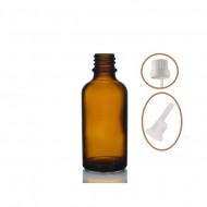 50 ml Kahverengi İçten Damlalıklı Cam Şişe Beyaz Kapak