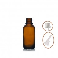 30 ml Kahverengi İçten Damlalıklı Cam Şişe Beyaz Kapak