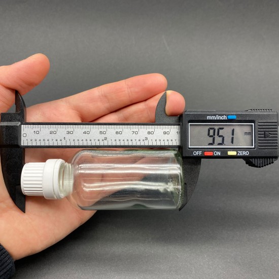 50 ml Şeffaf Cam İçten Damlalıklı Şişe Beyaz Kapak