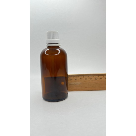 100 ml Kahverengi İçten Damlalıklı Cam Şişe Beyaz Kapak