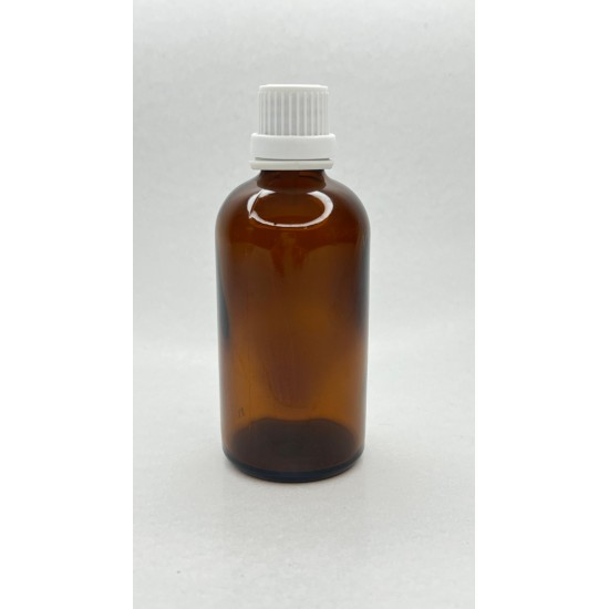 100 ml Kahverengi İçten Damlalıklı Cam Şişe Beyaz Kapak