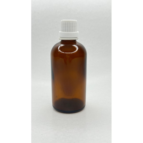 100 ml Kahverengi İçten Damlalıklı Cam Şişe Beyaz Kapak