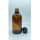 100 ml Kahverengi İçten Damlalıklı Cam Şişe Siyah Kapak